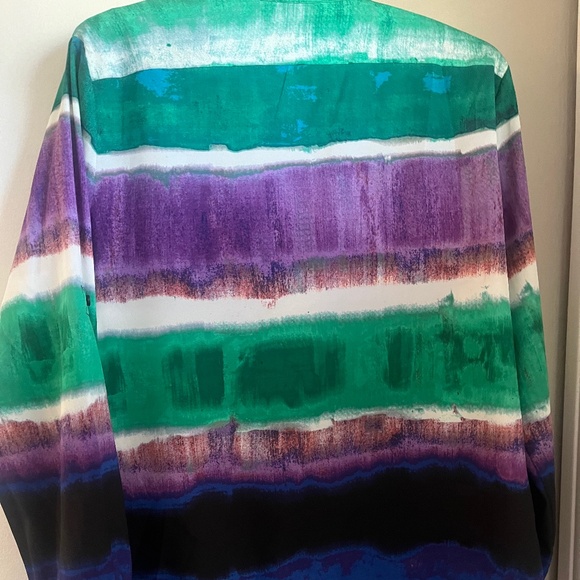 Calvin Klein Purple and Green Long Roll Tab Sleeve - Picture 6 of 12